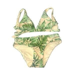 XS Gianni Bini pink leaf swimsuit set NWT